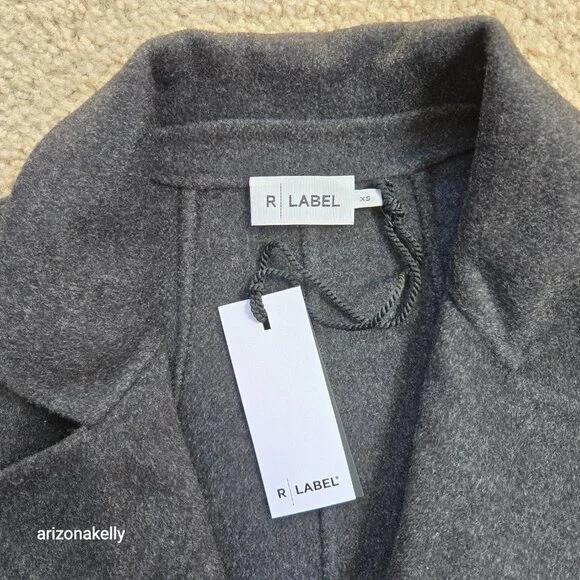 NWT Wool Blend Double Faced Overcoat in Graphite The Reset R Label XS - Picture 2 of 13